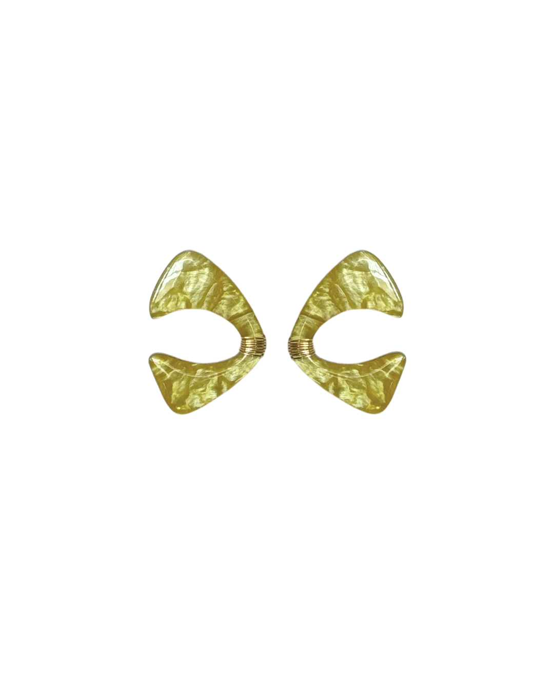 Kolibri Collective Teresita Earrings Mini in vibrant limoncello yellow with non-tarnishing gold wire, feather-light and versatile earrings for casual or evening wear.